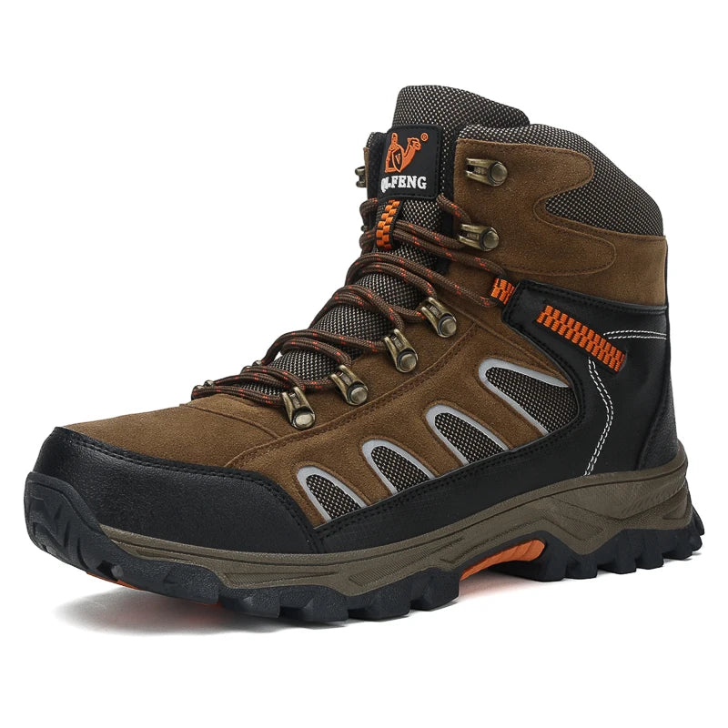 Large 49 Outdoor Ankle Boots Men Non Slip Fashion Lace Up Climbing Leather Winter Hiking Footwear High Top Leisure Hiking Shoes