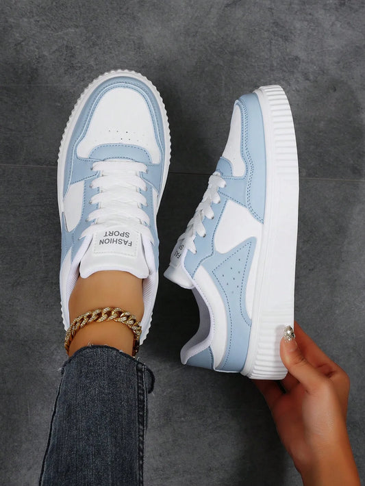 Sneakers Women Lace-Up Casual Sports Shoes, Ideal With Sweater,White Baby Blue Sneakers, Skate Shoes, Lightweight Street Style ,Suitable For Women Sneakers With Hoodie,Trainers Women.sx260401113493836666320