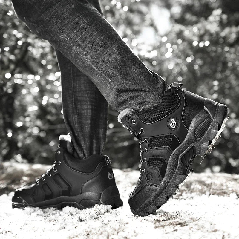 48 Large Hiking Boots Warm Winter Boots Man High Top Outdoor Leisure Hiking Shoes Outdoor Ankle Boots Autumn Soft Men's Sneakers