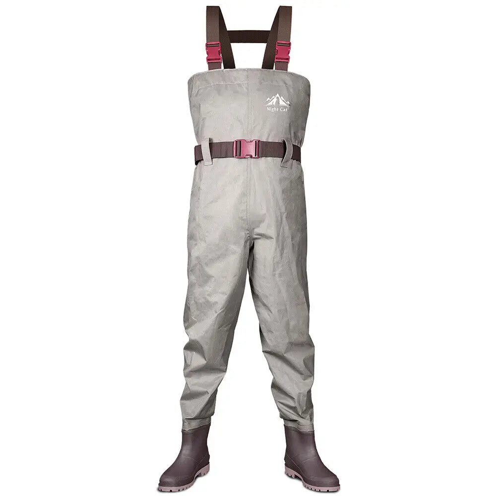 Night Cat Fly Fishing Chest Waders with Boots for Men Women, US Sizes 7.5-13 2-Ply Nylon/Pvc Waterproof Waders With Adjustable Belt
