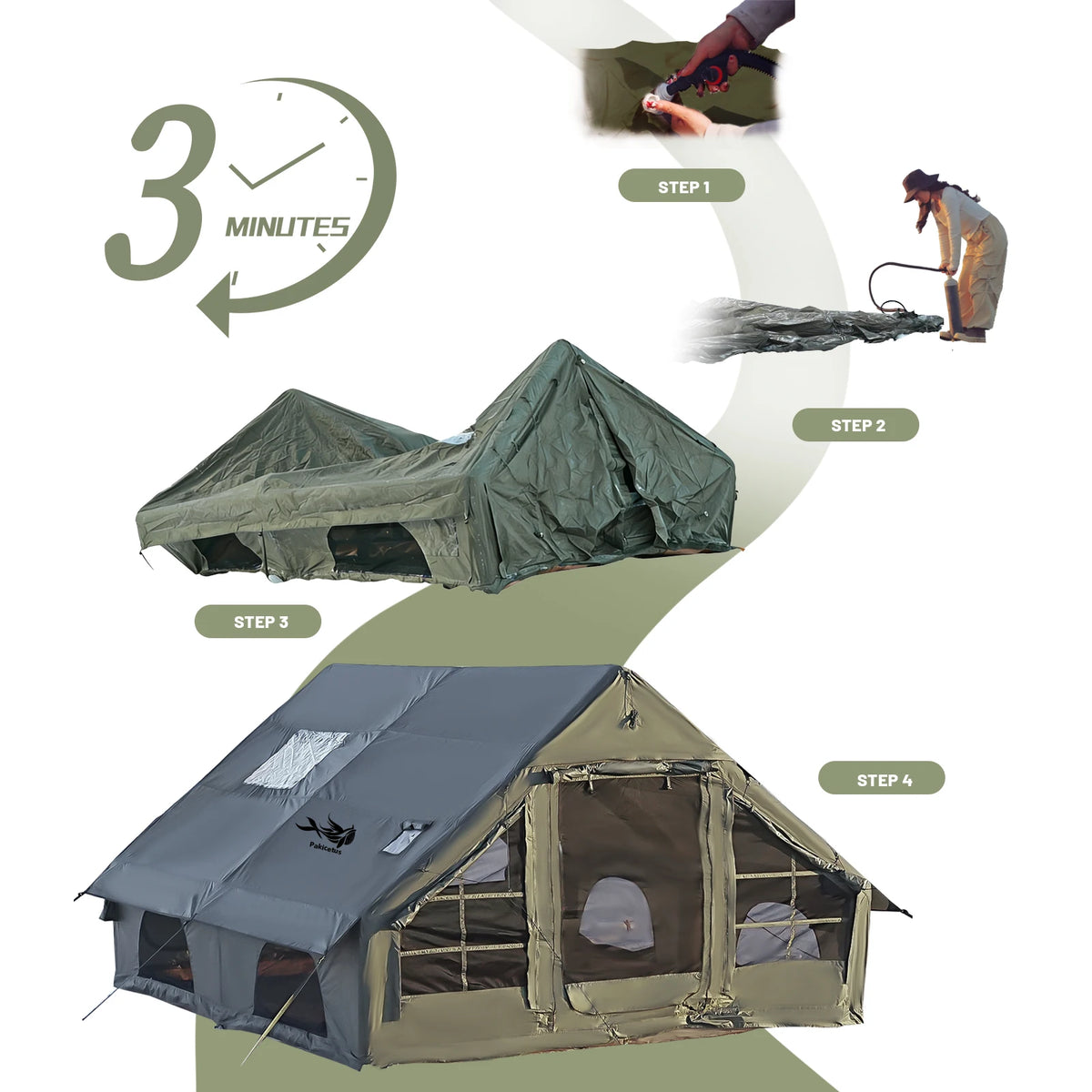 Luxury Inflatable Camping Tent With Skylight