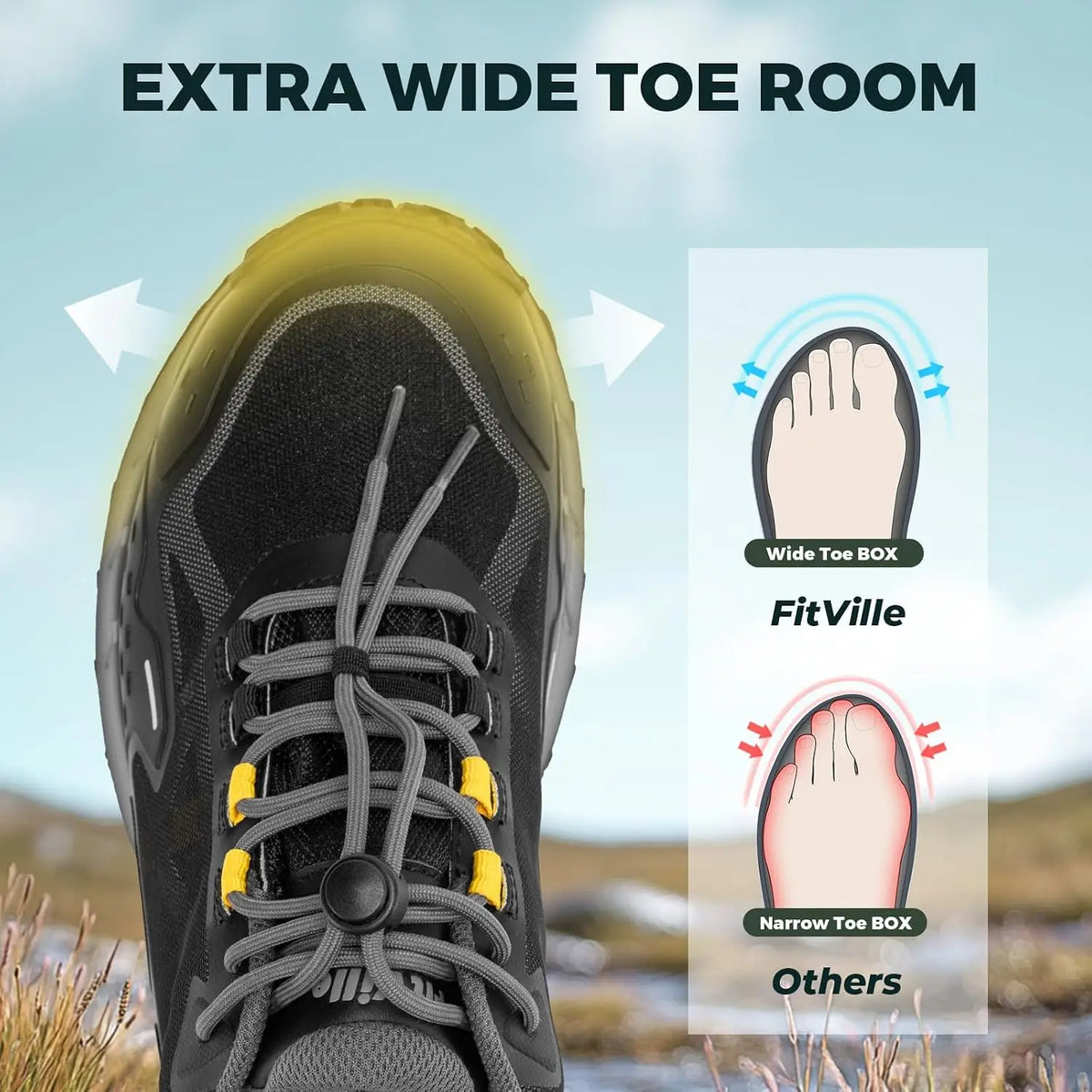 FitVille Men's Waterproof Hiking Shoes