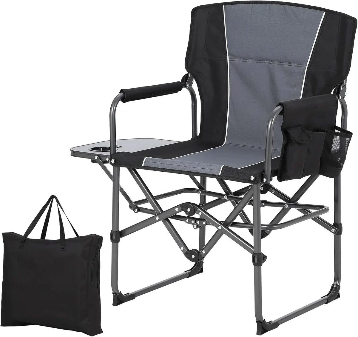 Heavy Duty Folding Directors Chair With Side Table