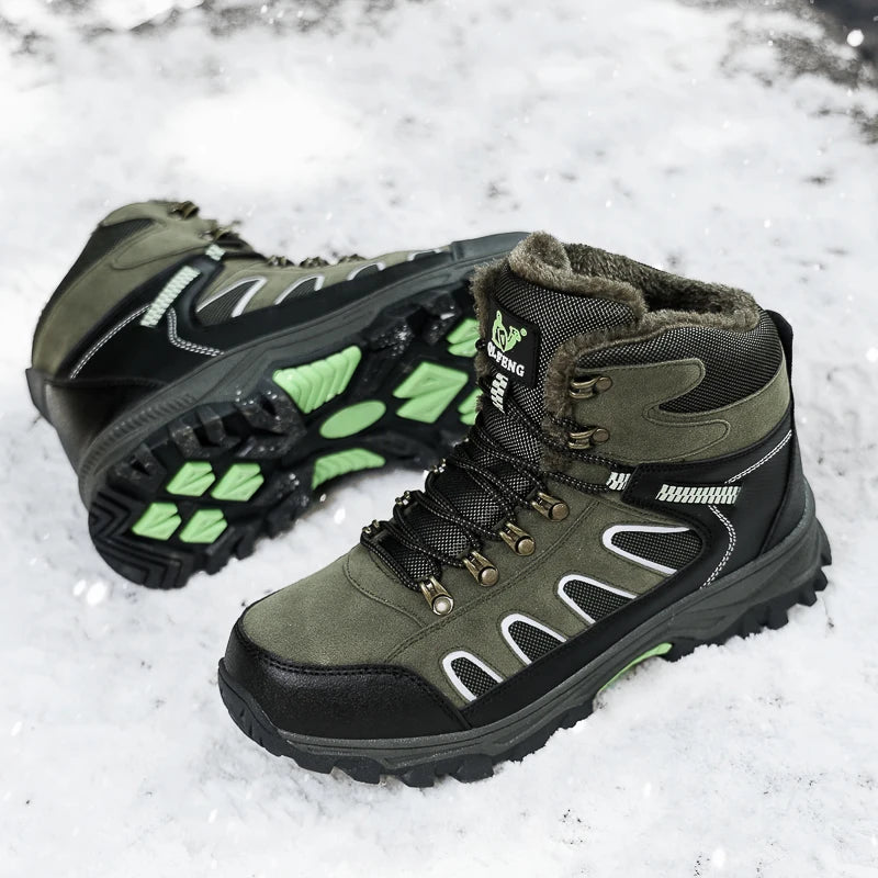 Large 49 Outdoor Ankle Boots Men Non Slip Fashion Lace Up Climbing Leather Winter Hiking Footwear High Top Leisure Hiking Shoes