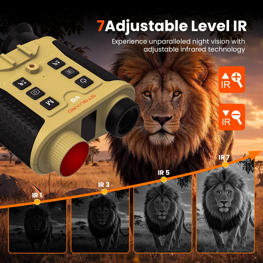 4K Night Vision Binoculars 8X Digital Zoom Night Vision Goggles Telescope Infrared NVG Tactical Light for Outdoor 300M Full Darkness Take Photos,Record Videos With 2000mAh Battery