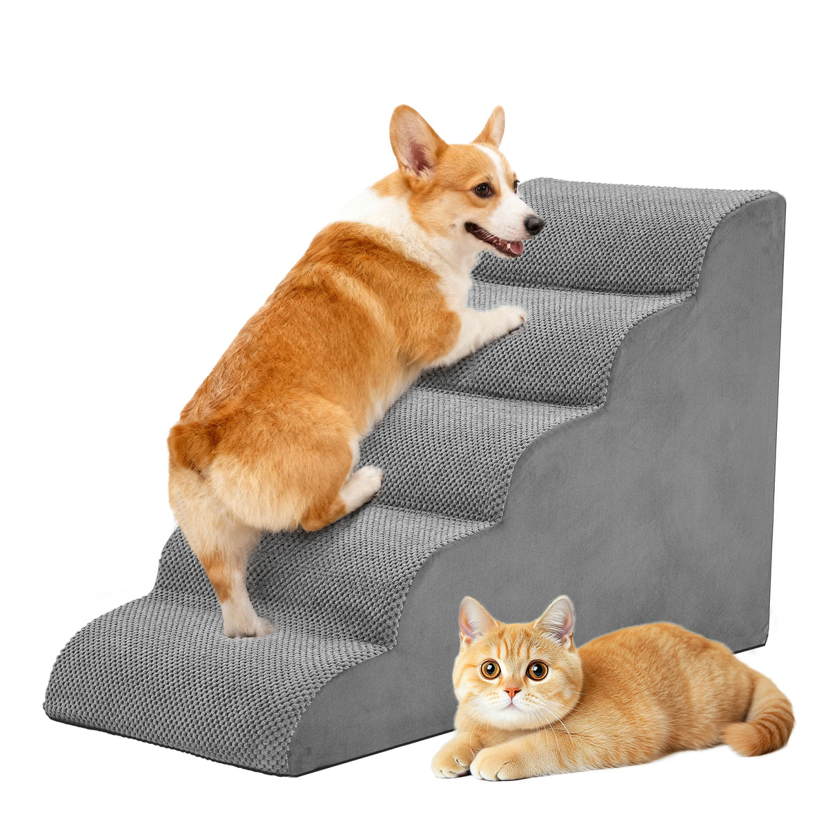 Curved High Density Foam Dog Stairs Non Slip Indoor Ramp