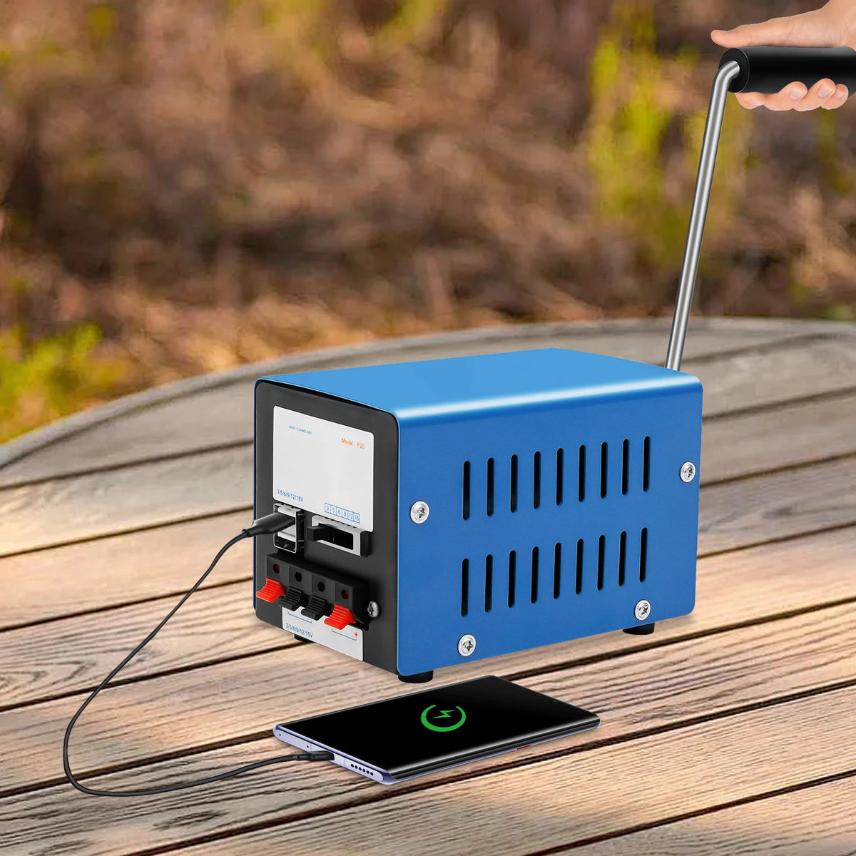 Manual Hand Crank Generator 20W Emergency USB Charger