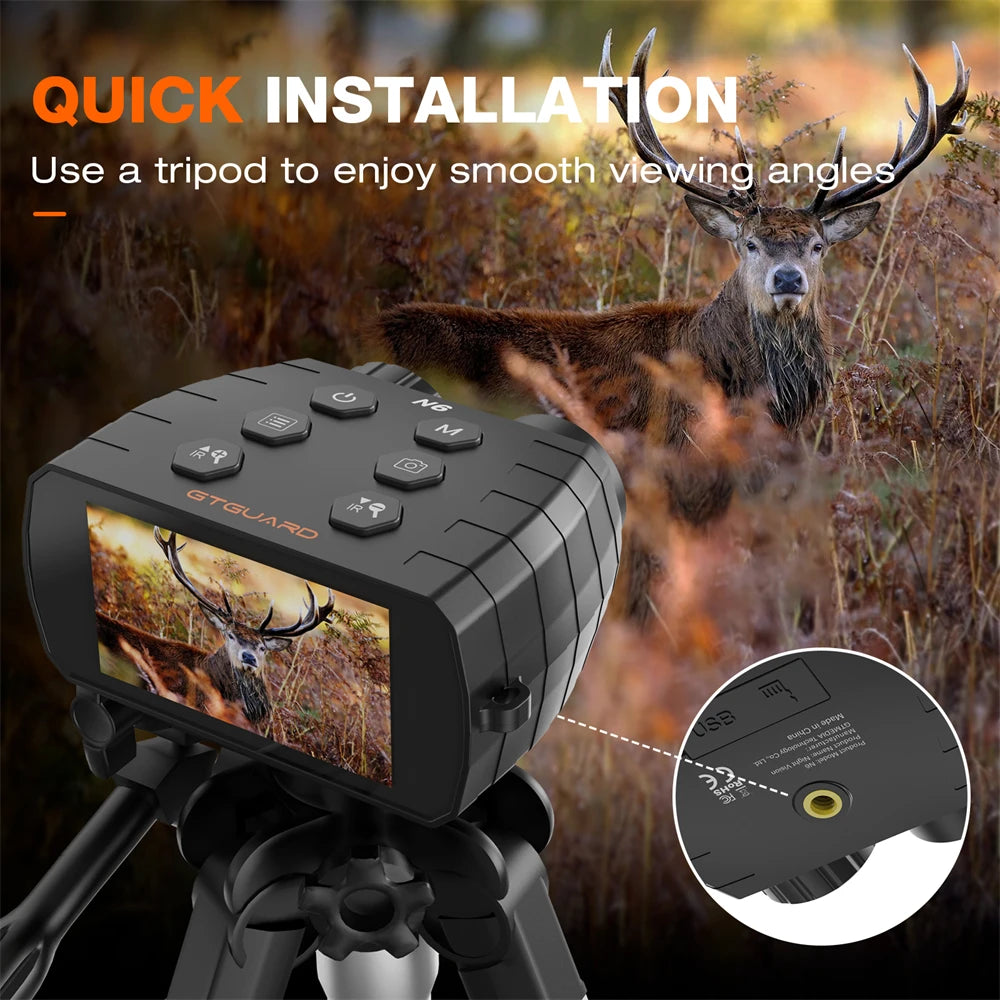 1080P HD Infrared Night Vision Binoculars Telescope 5X Digital Zoom Night Vision Divice Photo,Video,Playback for Camping,Hunting,Bird Watching