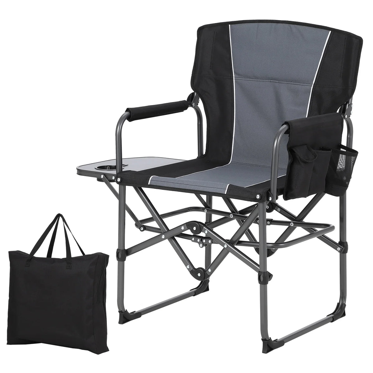 HiMISS Folding Directors Chair With Side Table