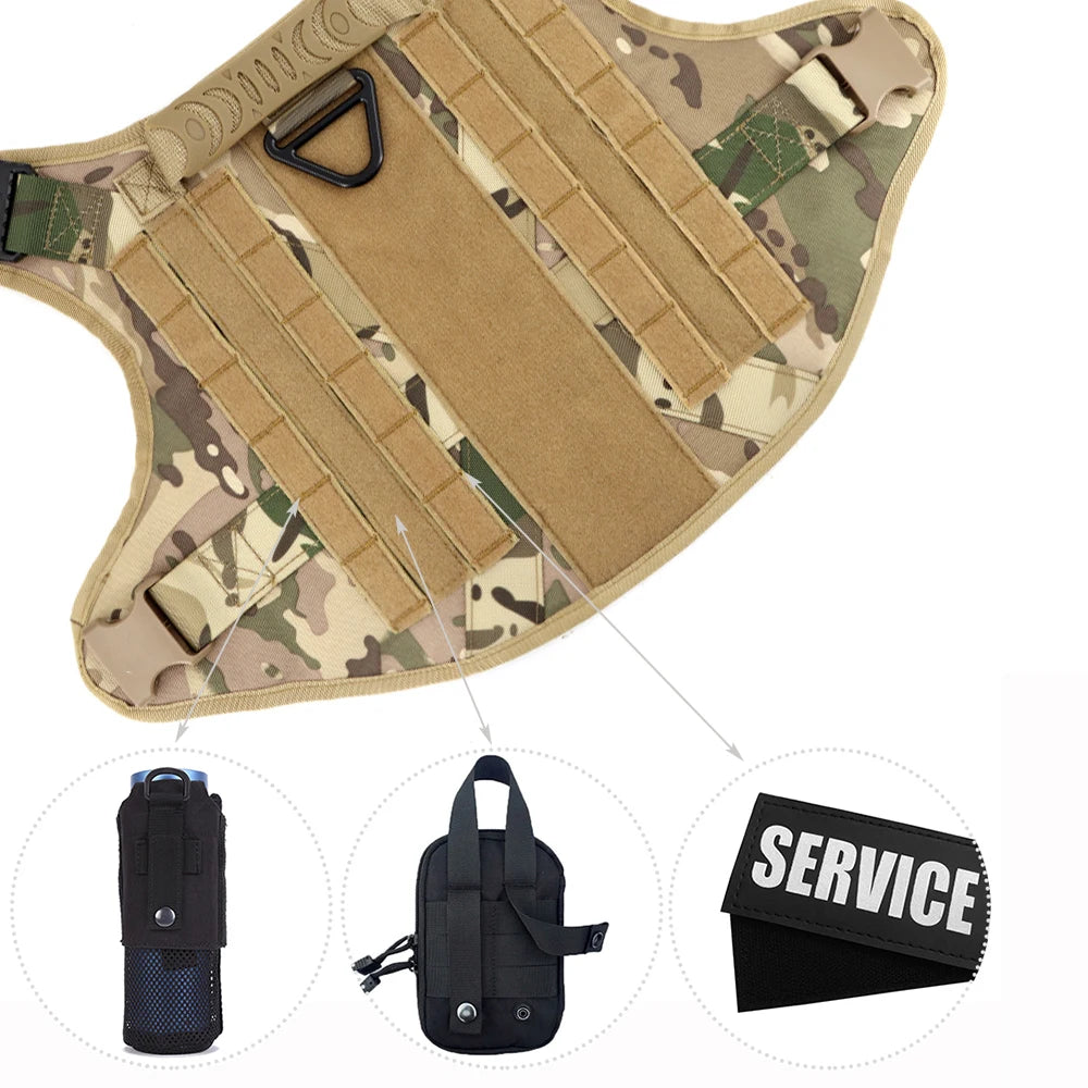 Tactical Dog Harness Leash Set For Large Dogs