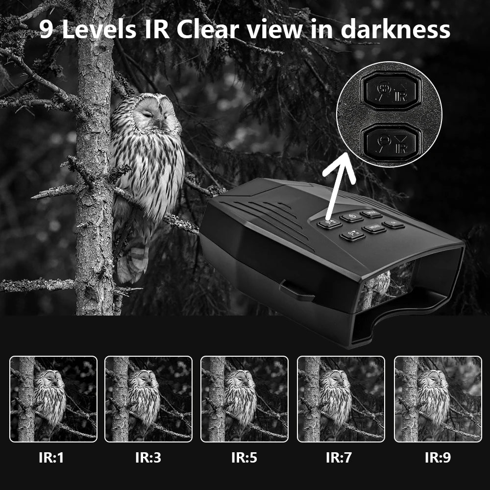 Night Vision Goggles for Adults, 5K HD 60MP Night Vision Binoculars with 3" Large Screen, 10X Digital Zoom, 5000mAh Rechargeable Battery, 32GB TF Card for Camping