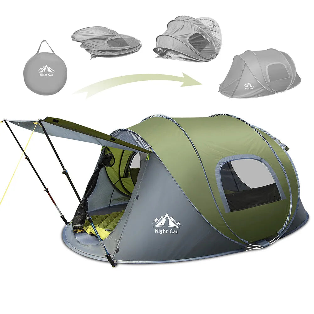 Night Cat Instant Waterproof Camping Tent
