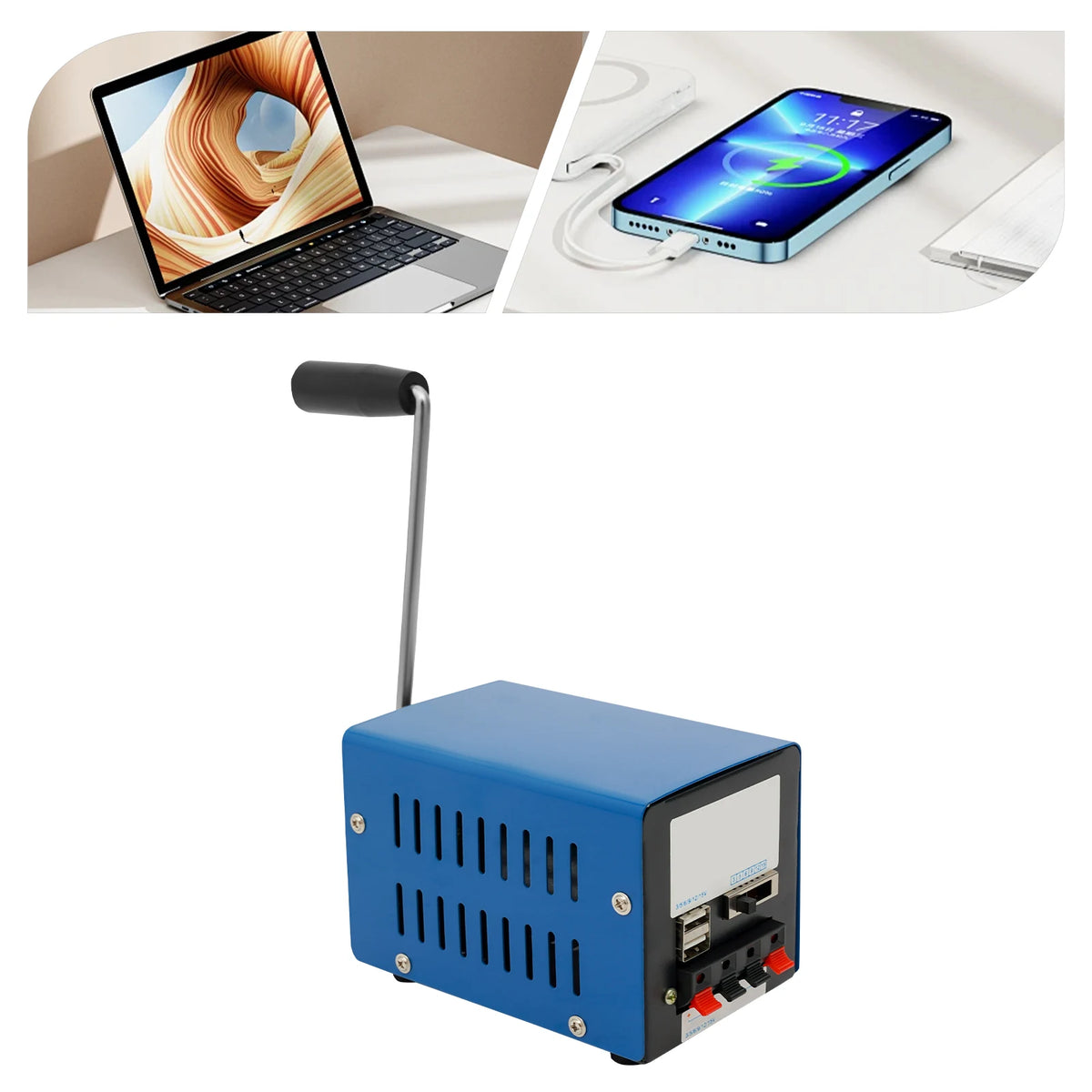 Manual Hand Crank Generator 20W Emergency USB Charger