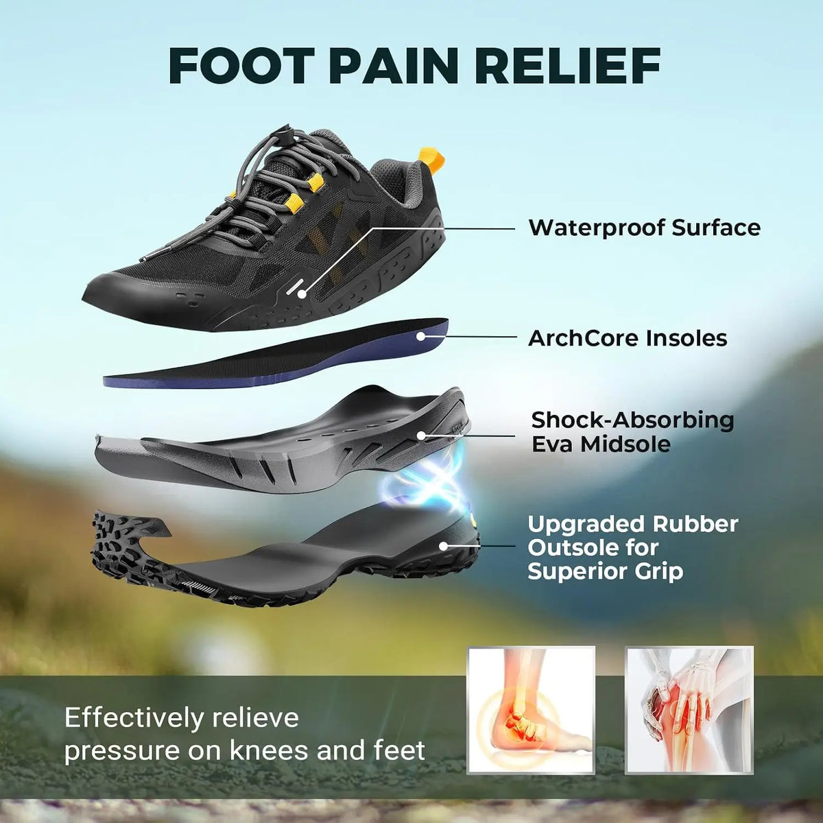 FitVille Men's Waterproof Hiking Shoes