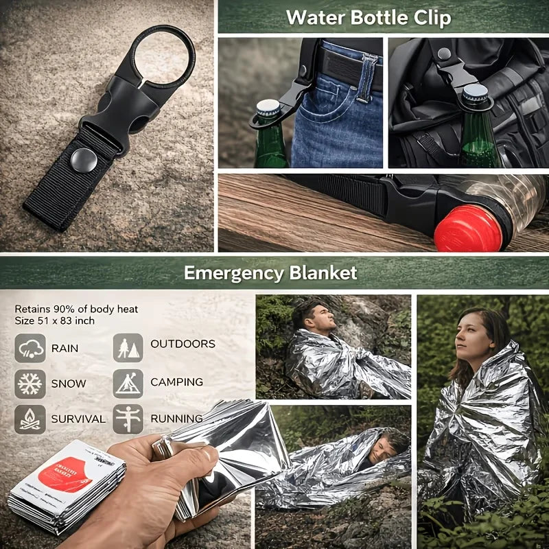 242 Survival Kit for Outdoor Adventure Travel Camping Sports Office Car School Emergency First Aid Equipment Tool Gift for Men And Women