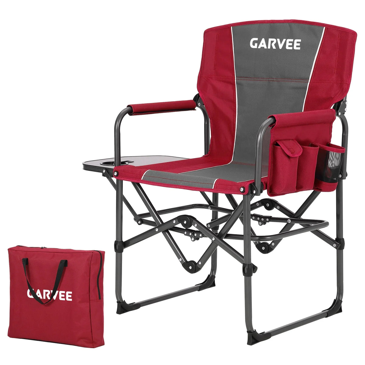 HiMISS Folding Directors Chair With Side Table
