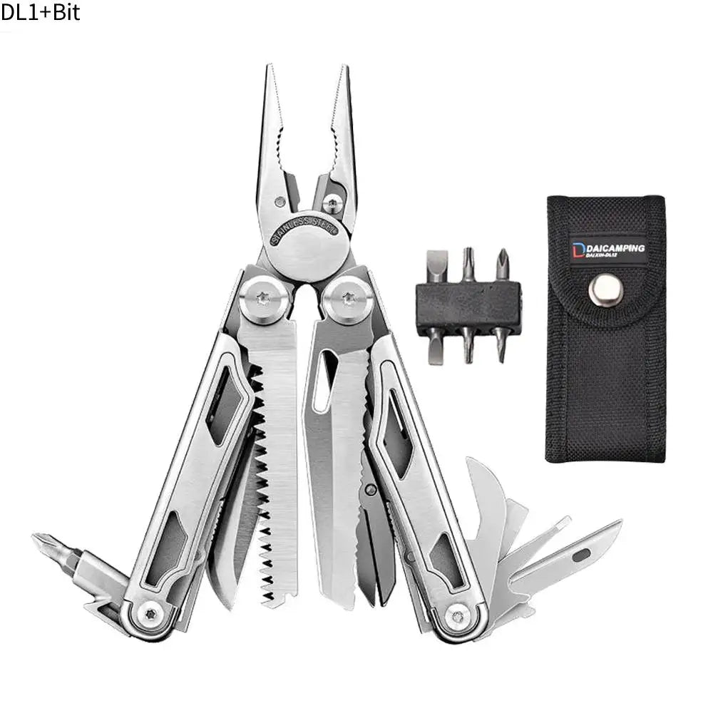Daicamping DL1 Extra Cutter Scissors Saw Clamp Multi Tools /Clip Pliers Multifunctional Foldable EDC Folding Knife Multitools