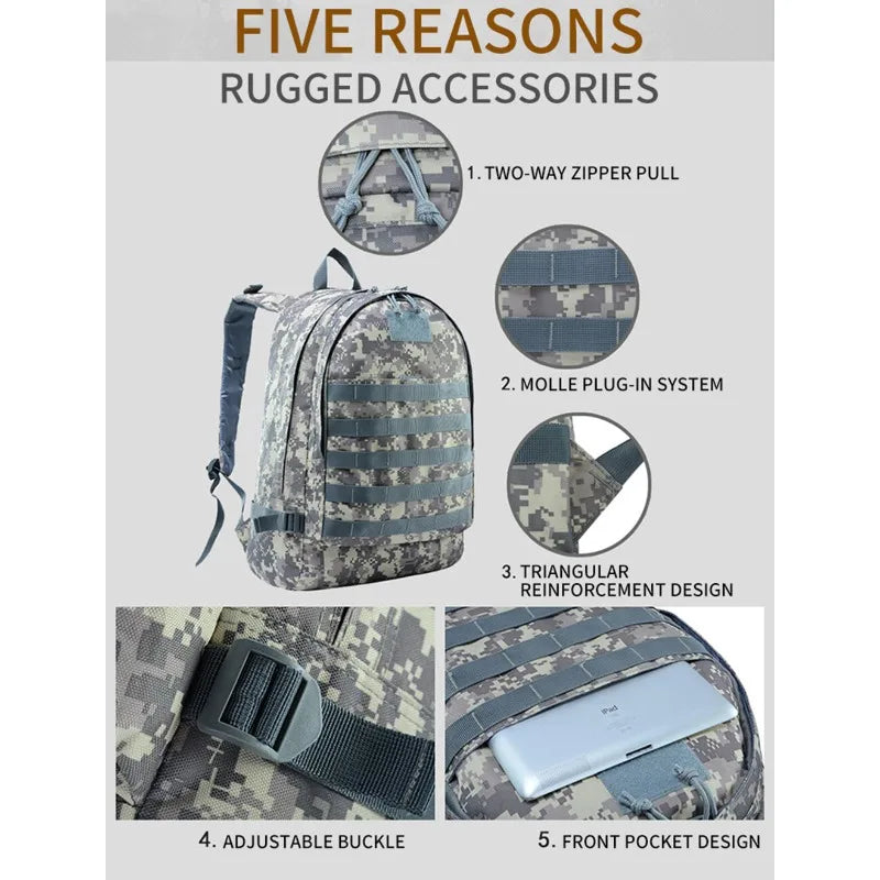 30L Tactical Military Molle Backpack Rucksack Hiking Camping Outdoor Travel Bag Sports Entertainment