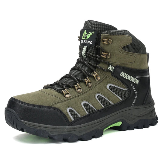 Large 49 Outdoor Ankle Boots Men Non Slip Fashion Lace Up Climbing Leather Winter Hiking Footwear High Top Leisure Hiking Shoes