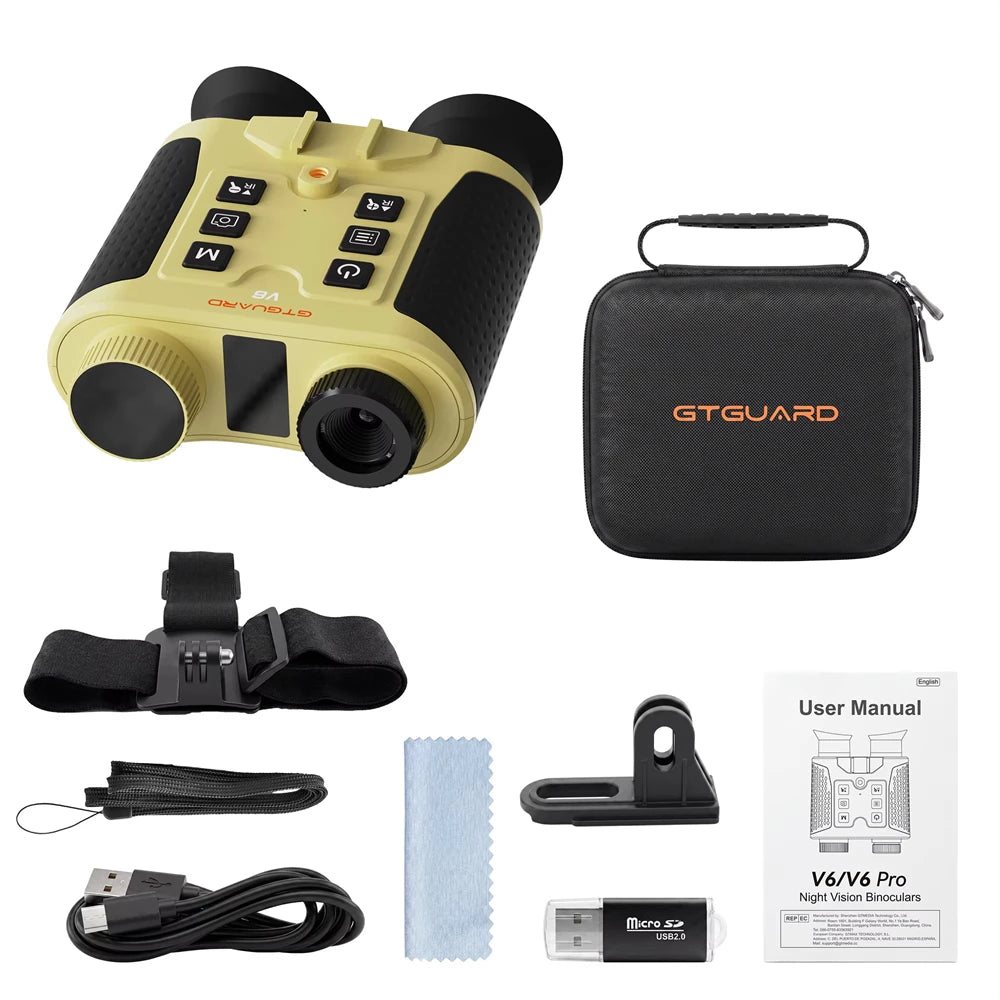 4K Night Vision Binoculars 8X Digital Zoom Night Vision Goggles Telescope Infrared NVG Tactical Light for Outdoor 300M Full Darkness Take Photos,Record Videos With 2000mAh Battery