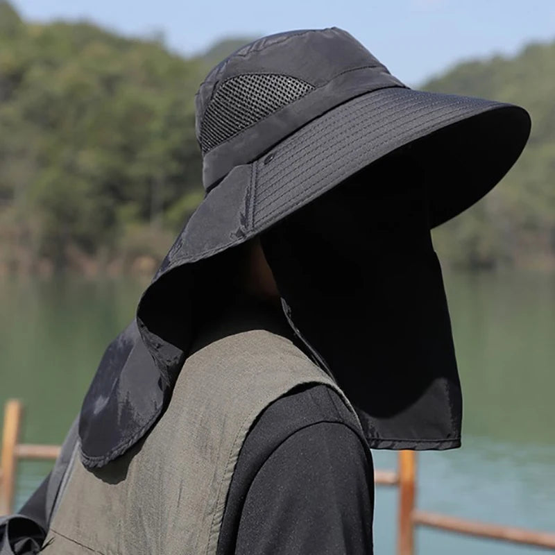Summer UV Protection Outdoor Fishing Hat With Neck Flap