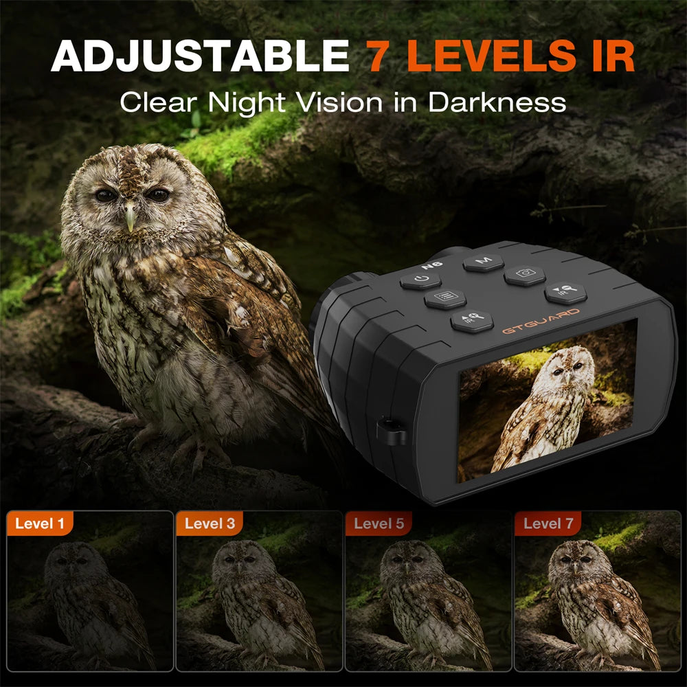 1080P HD Infrared Night Vision Binoculars Telescope 5X Digital Zoom Night Vision Divice Photo,Video,Playback for Camping,Hunting,Bird Watching