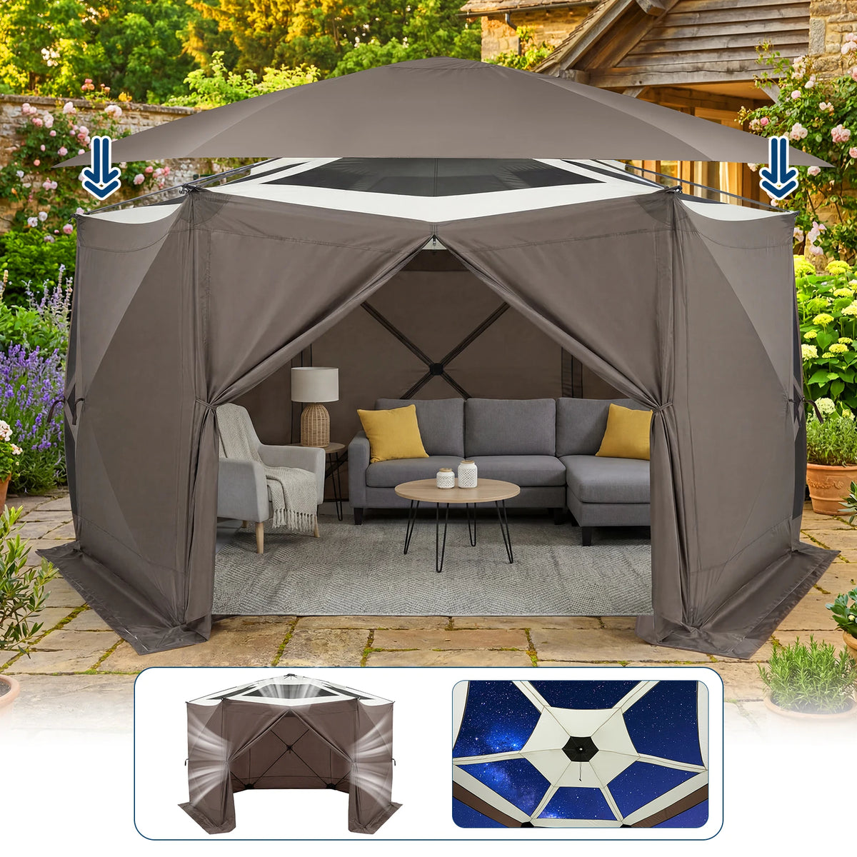 Outdoor Screen Tent Canopy With Mosquito Mesh