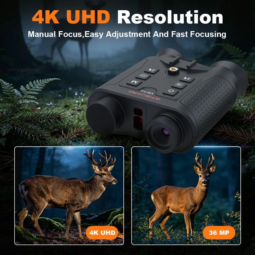 4K Night Vision Binoculars 8X Digital Zoom Infrafred Night Vision Goggles Telescope Day/Night Use for Outdoor Hunting Support Video & Photo